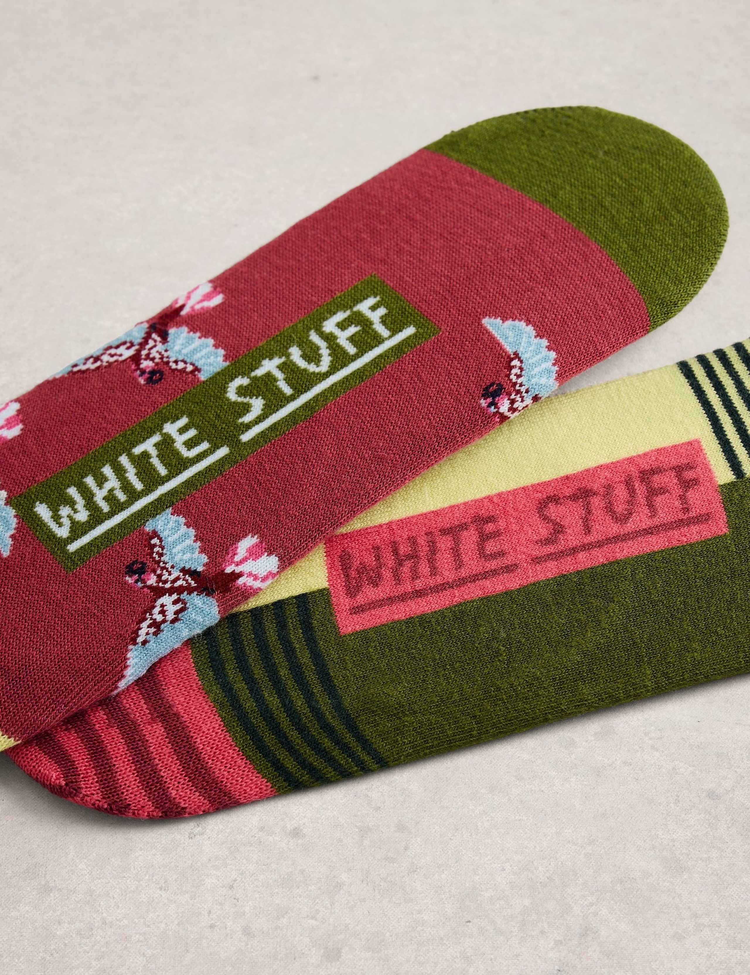 White Stuff cotton rich footsies 2 pack, UK version