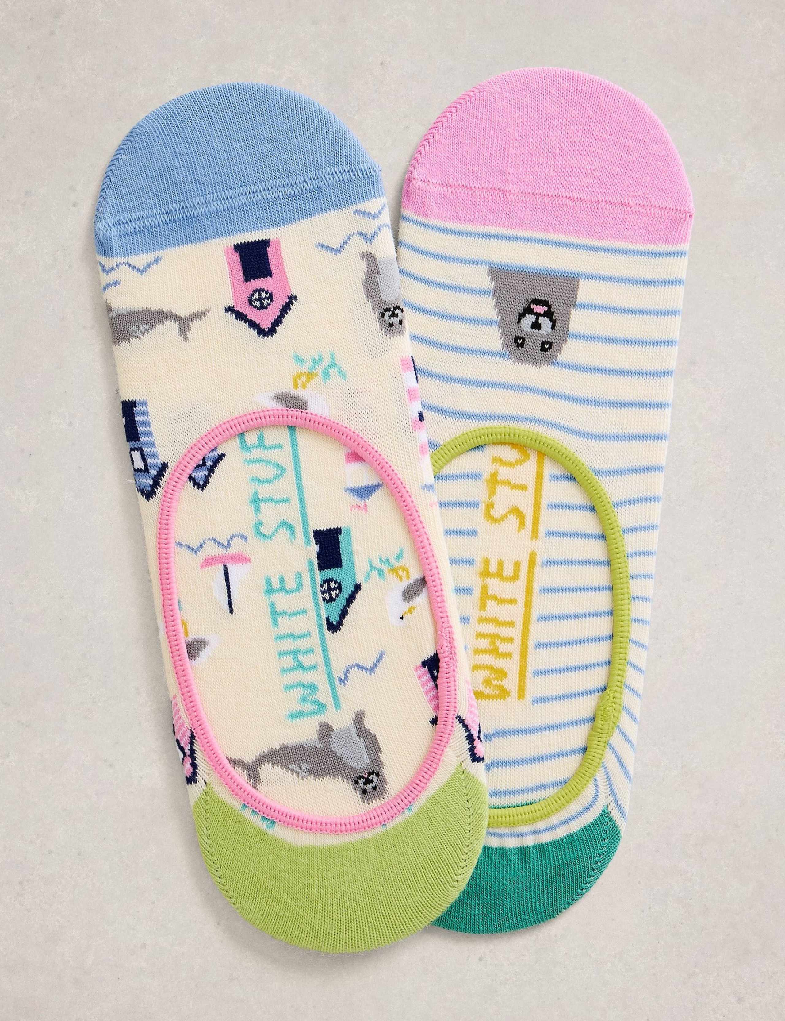 White Stuff patterned footsies 2 pack, UK version