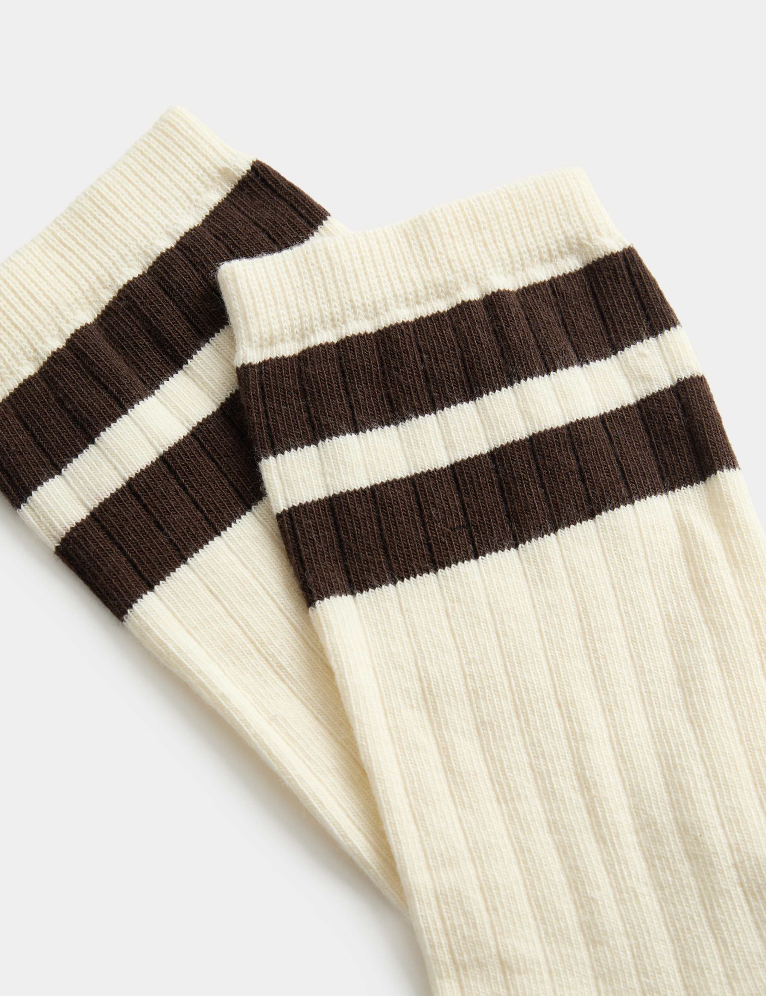 M&S cotton rich ribbed crew socks 2 pack (British brand)