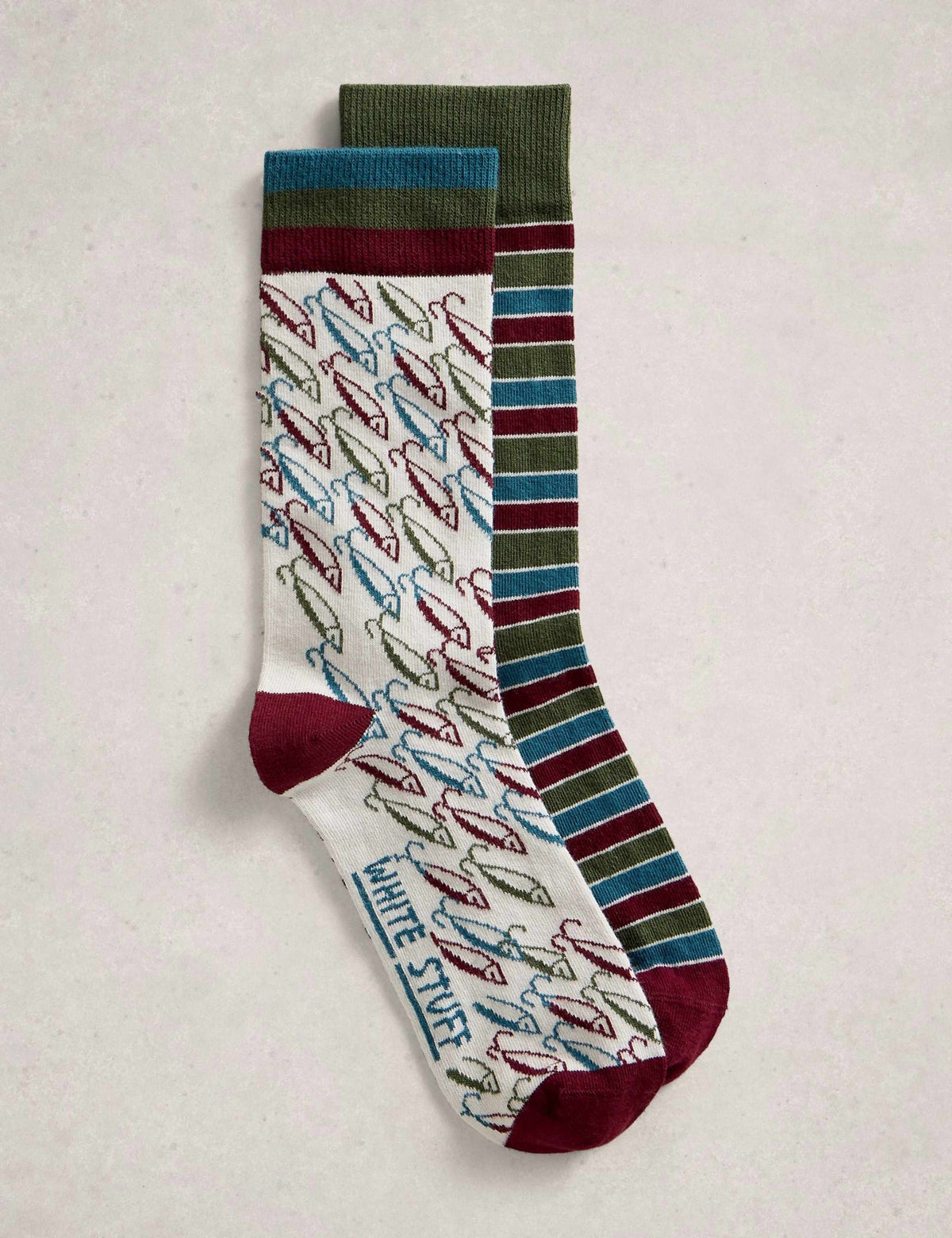 White Stuff socks fish and striped 2 pack - British product