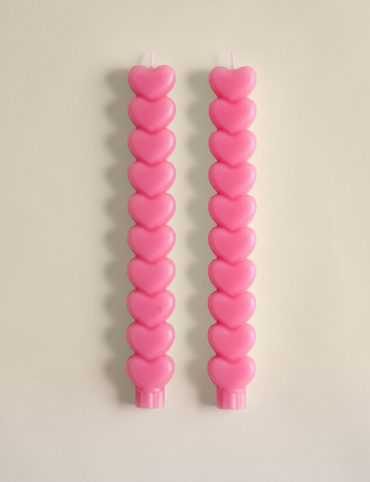 Heart dinner candles 2 pack unscented wax - British product