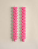 Heart dinner candles 2 pack unscented wax - British product