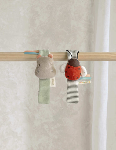 M&S Mamas & Papas 2 Pack Hippo & Ladybird Wrist Rattles 0+ Months- Buy online at McGrocer