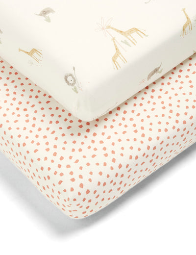 M&S Mamas & Papas 2 Pack Jungle Cotbed Fitted Sheets- Buy online at McGrocer