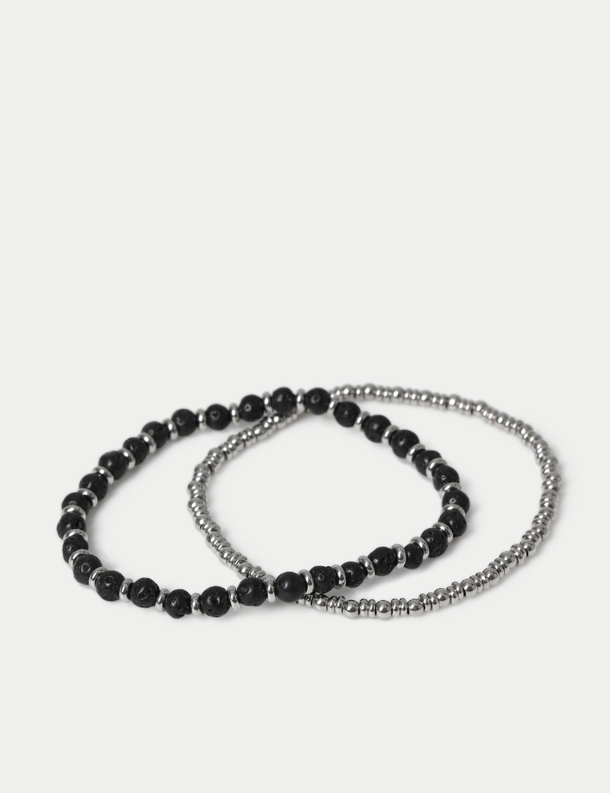 Lava stretch bracelet 2 pack with natural stone, imported from the UK
