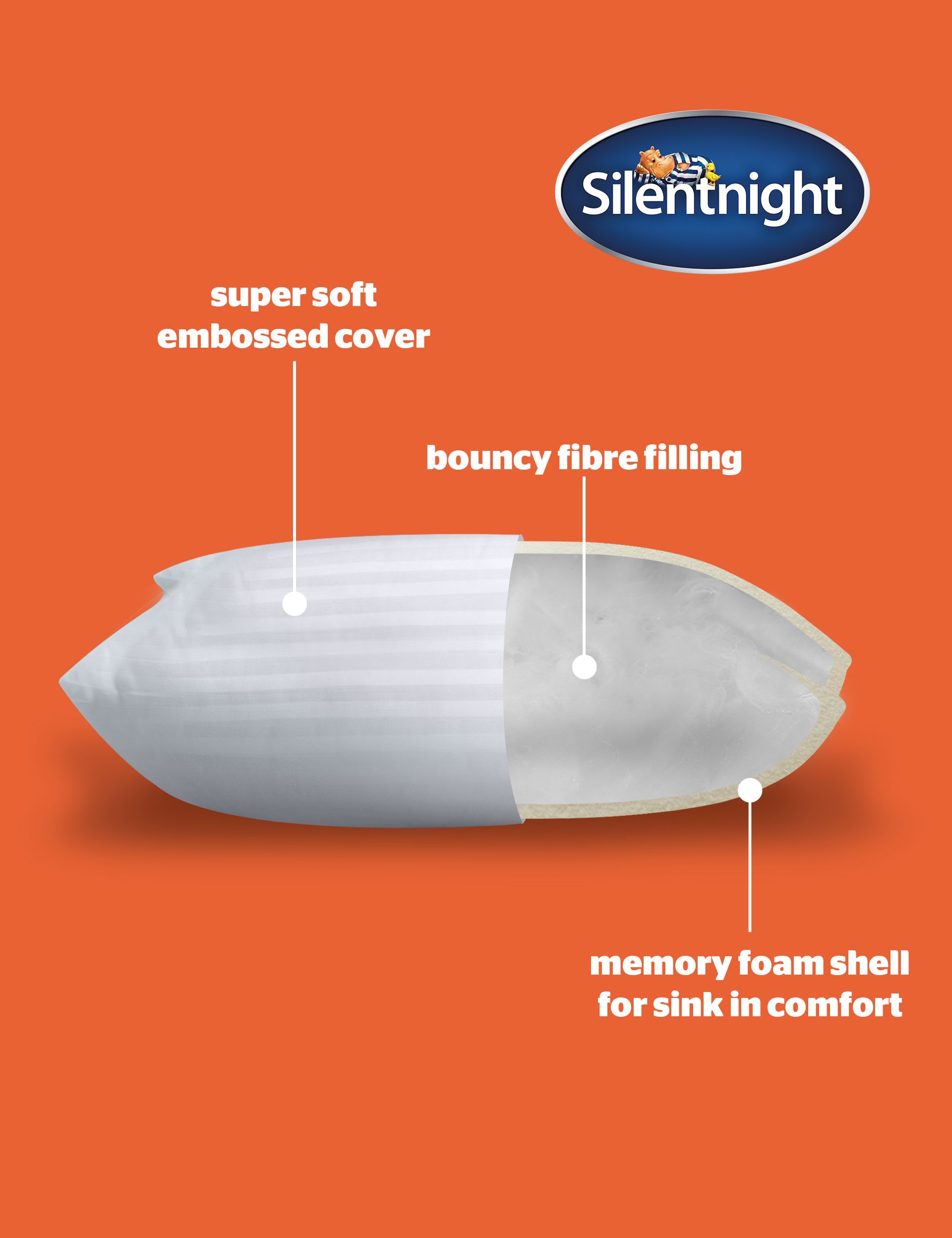 Silentnight memory foam shell pillows 2 pack, imported from the UK