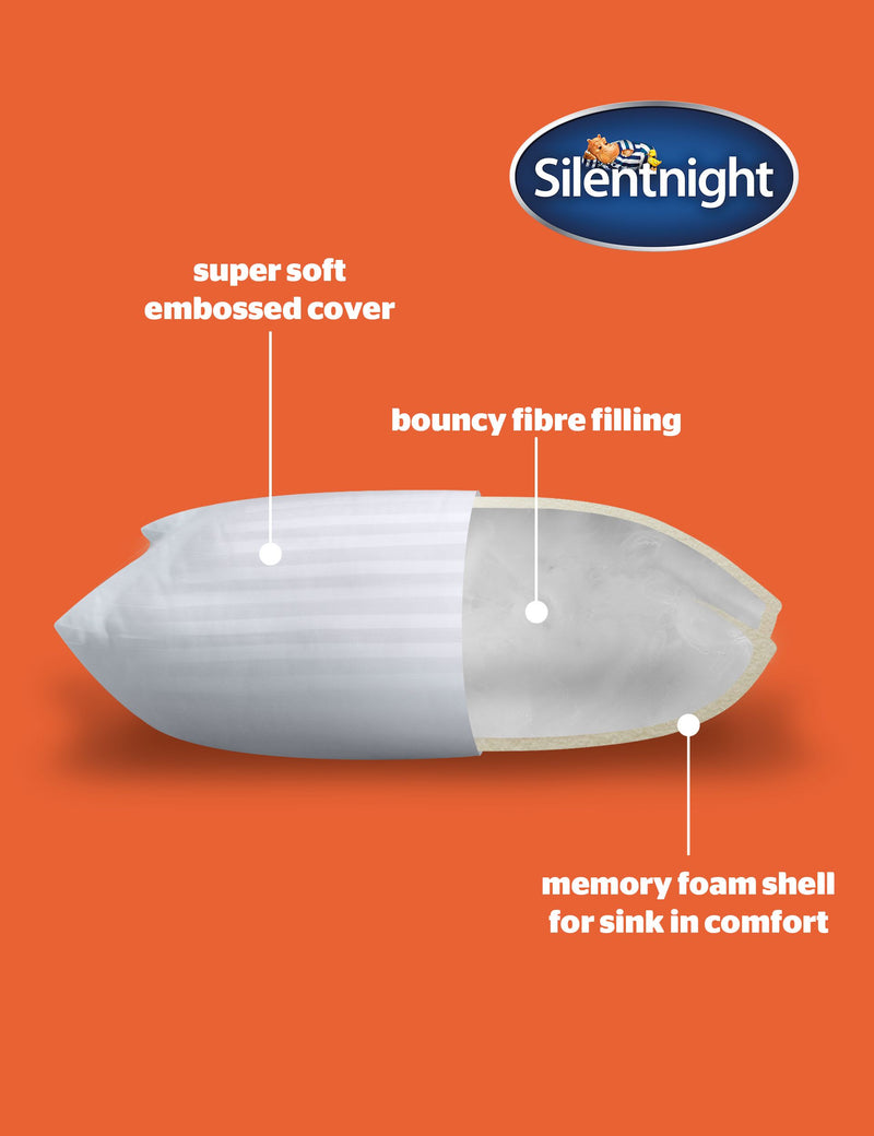Silentnight memory foam shell pillows 2 pack, imported from the UK