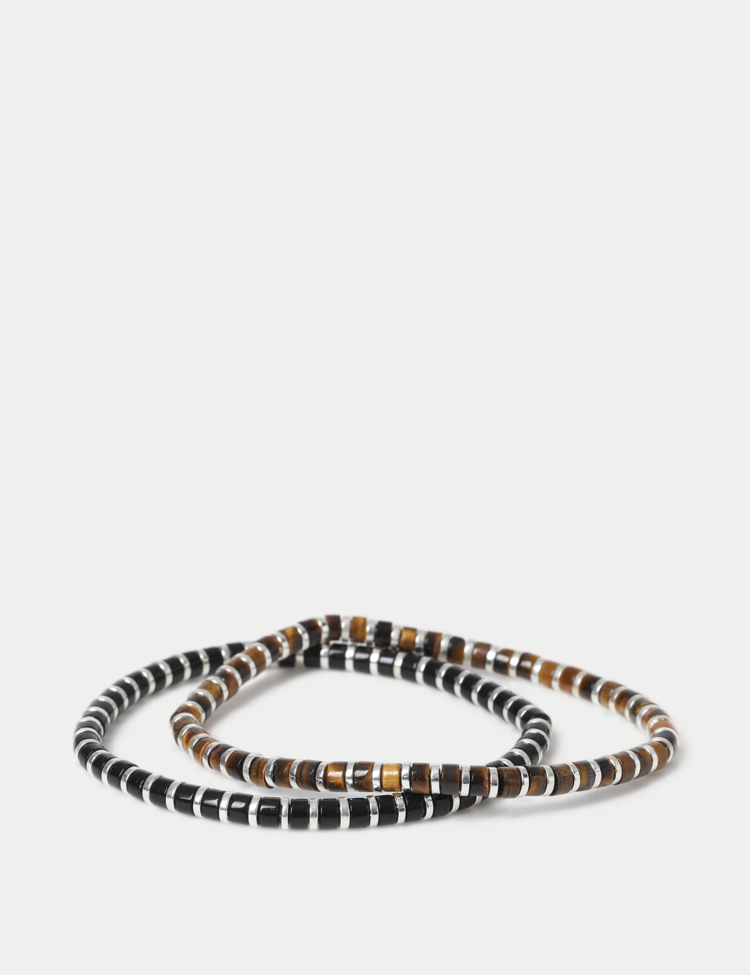Natural stone stretch bracelet 2 pack, imported from the UK