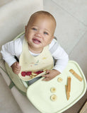 Mamas & Papas silicone bibs 2-pack plain dinosaur imported from the UK