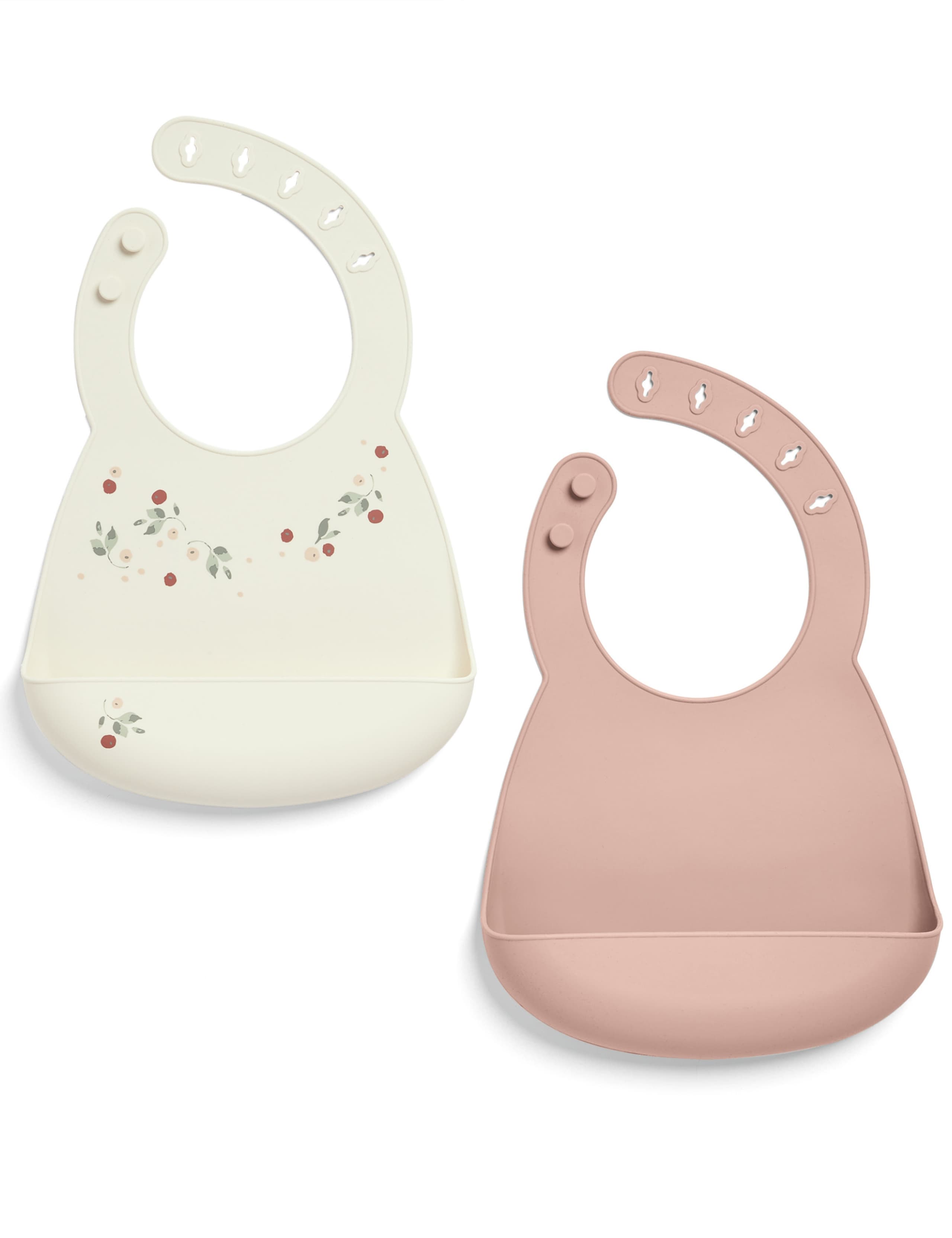 Mamas & Papas 2 pack plain and floral dribble bibs, imported from the UK