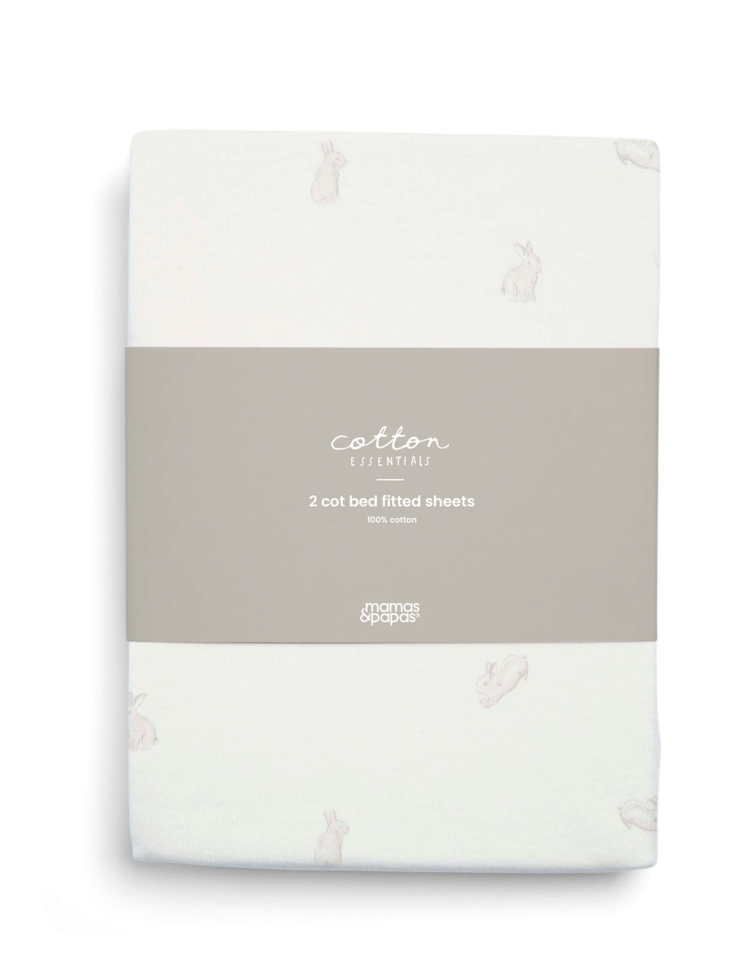 Mamas & Papas bunny fitted sheets for cot beds, imported from the UK