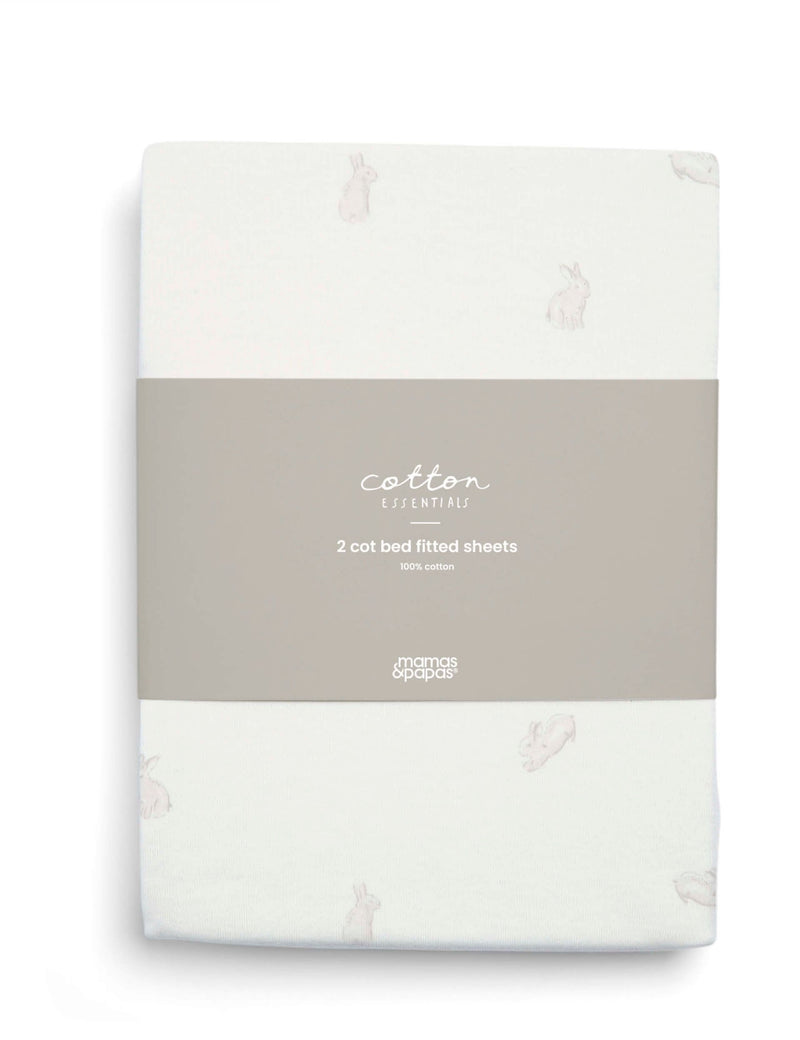 Mamas & Papas bunny fitted sheets for cot beds, imported from the UK