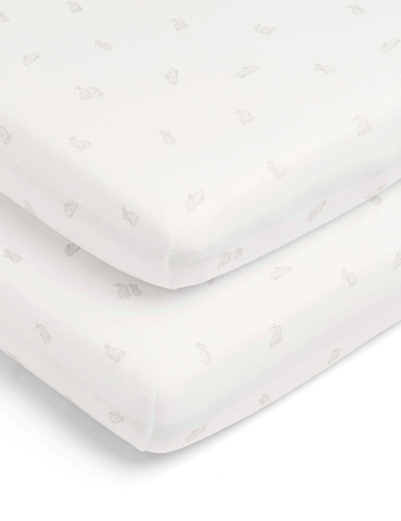 Mamas & Papas bunny fitted sheets for cot beds, imported from the UK