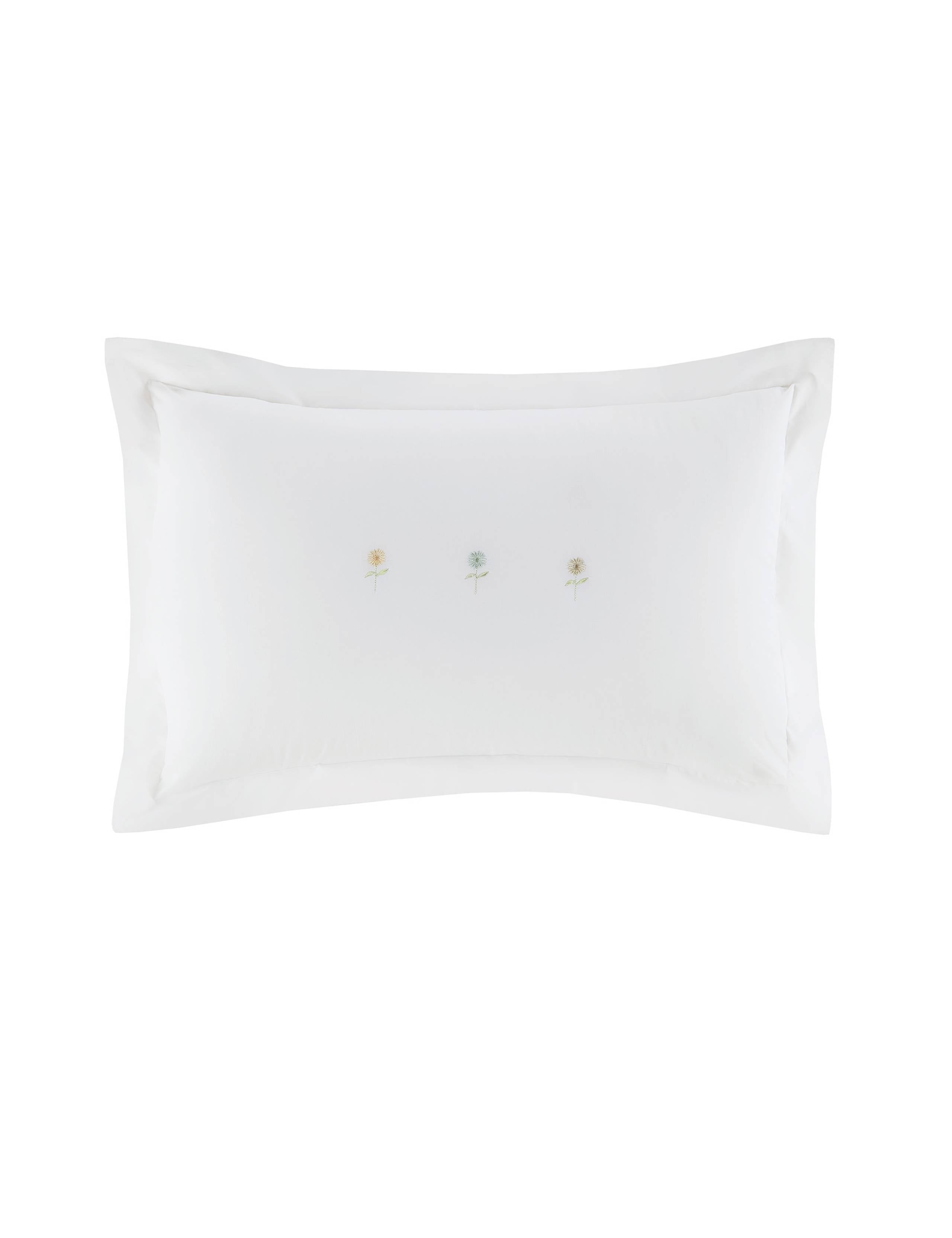 Sophie Allport embroidered sunflower Oxford pillowcases - British product