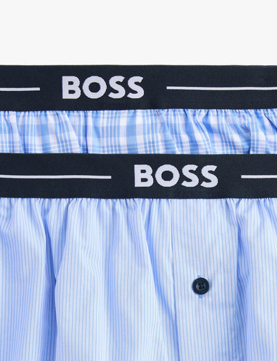 BOSS 2er-Pack reine Baumwolle schlicht karierte Boxershorts Herren-Boxershorts
