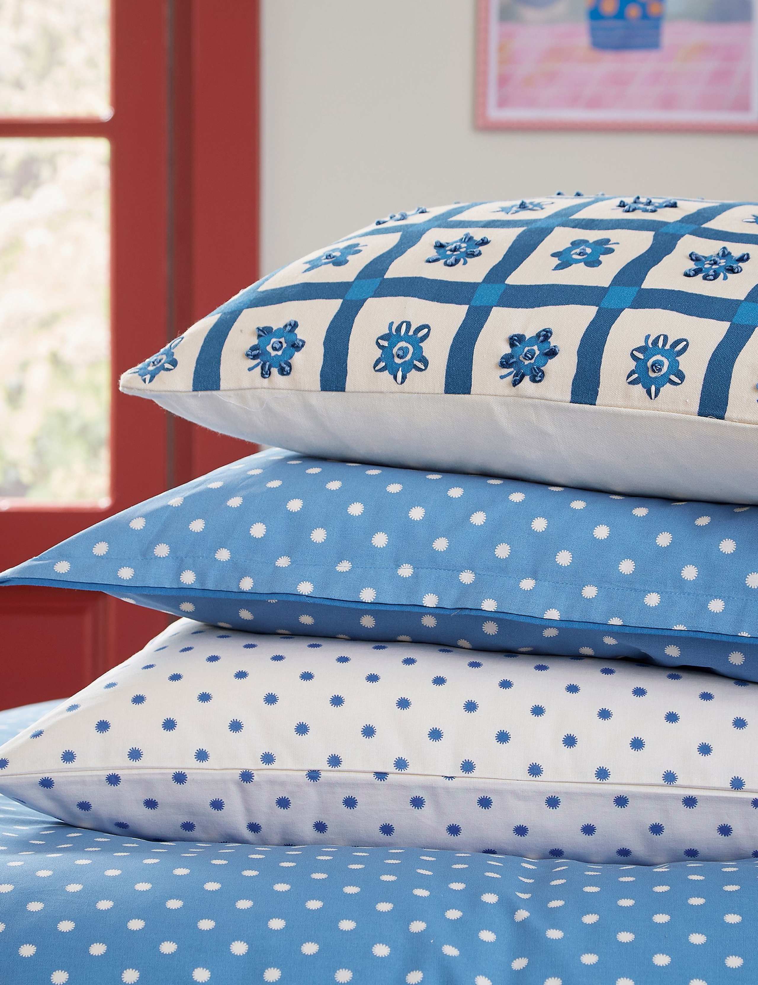 Land & Shore pure cotton floral pillowcases 2 pack - British product