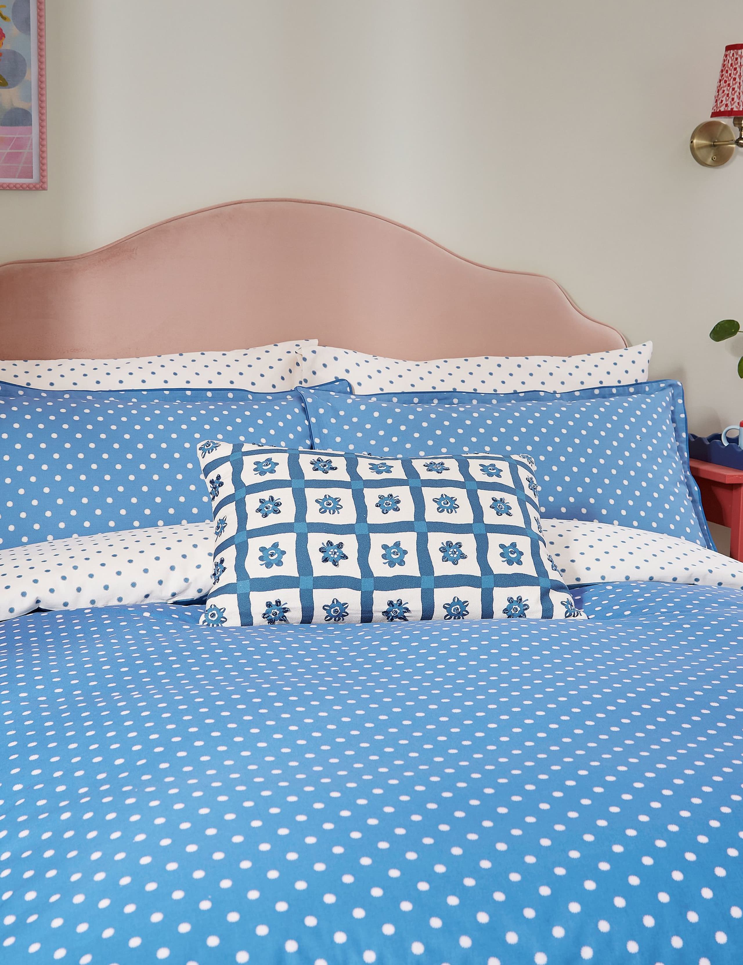 Land & Shore pure cotton floral pillowcases 2 pack - British product