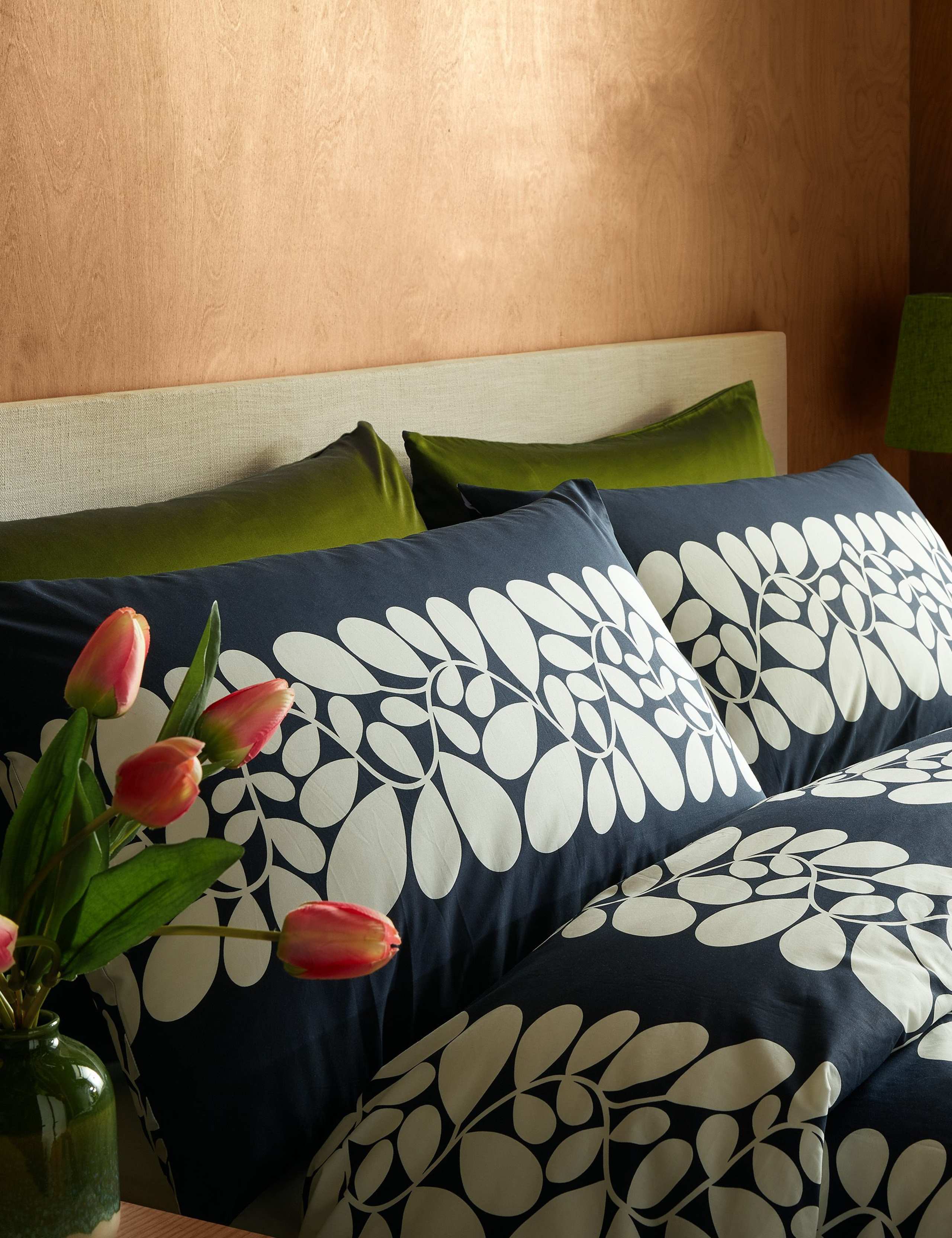 Orla Kiely pure cotton Sycamore Stripe pillowcases 2 pack - British product