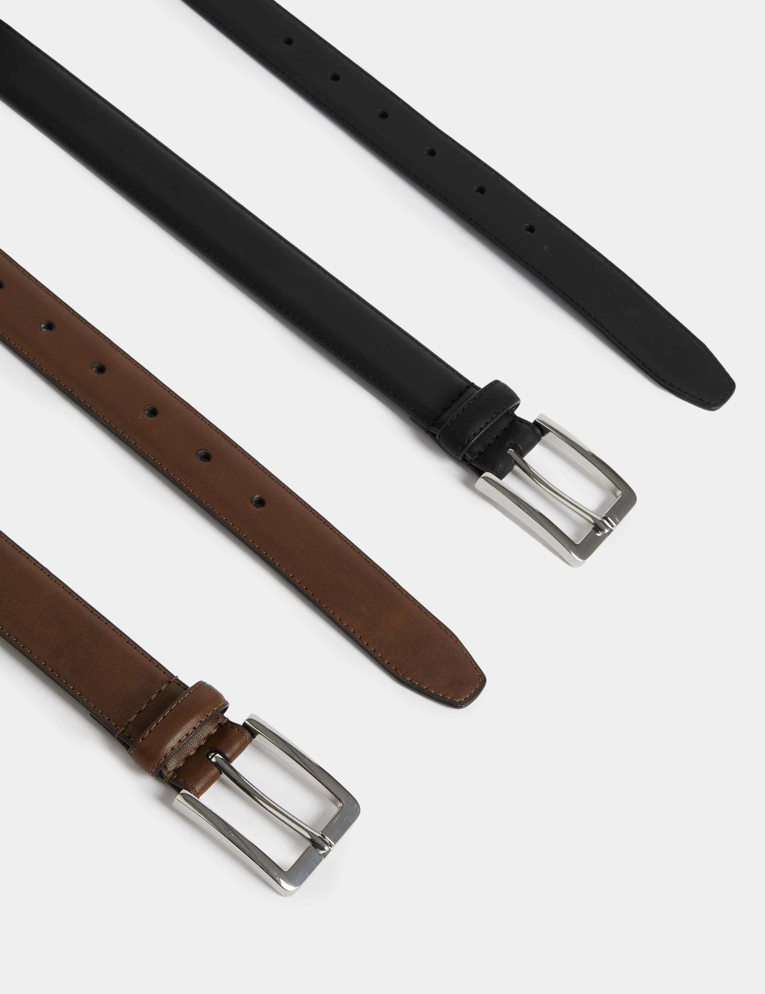 M&S smart belts 2 pack gold silver buckles - British product