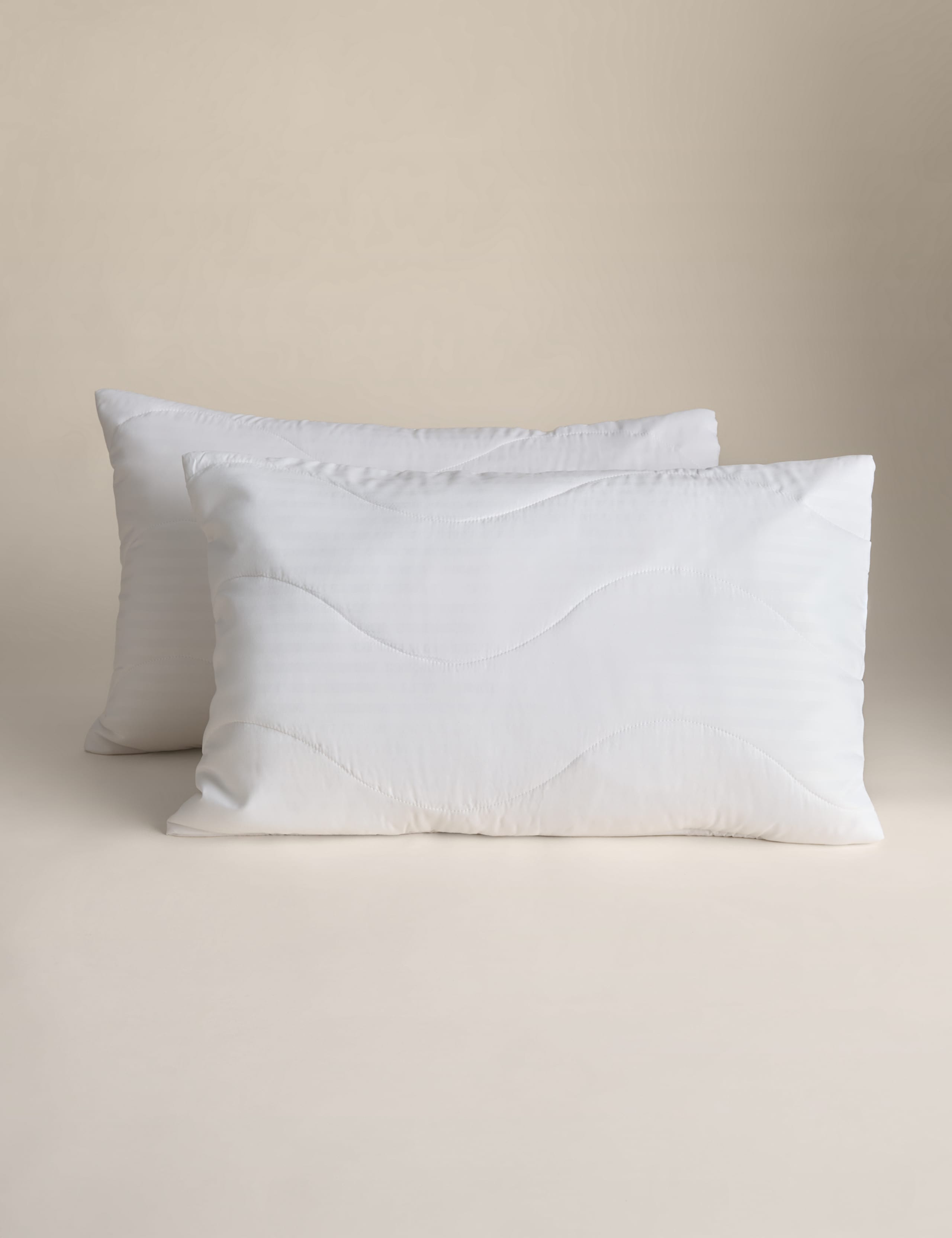 Quilted pillow protectors with quick-dry fabric, 2 pack (British brand)