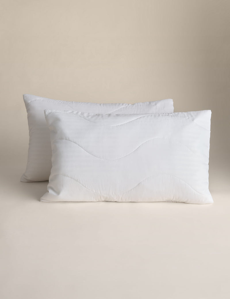 Quilted pillow protectors with quick-dry fabric, 2 pack (British brand)