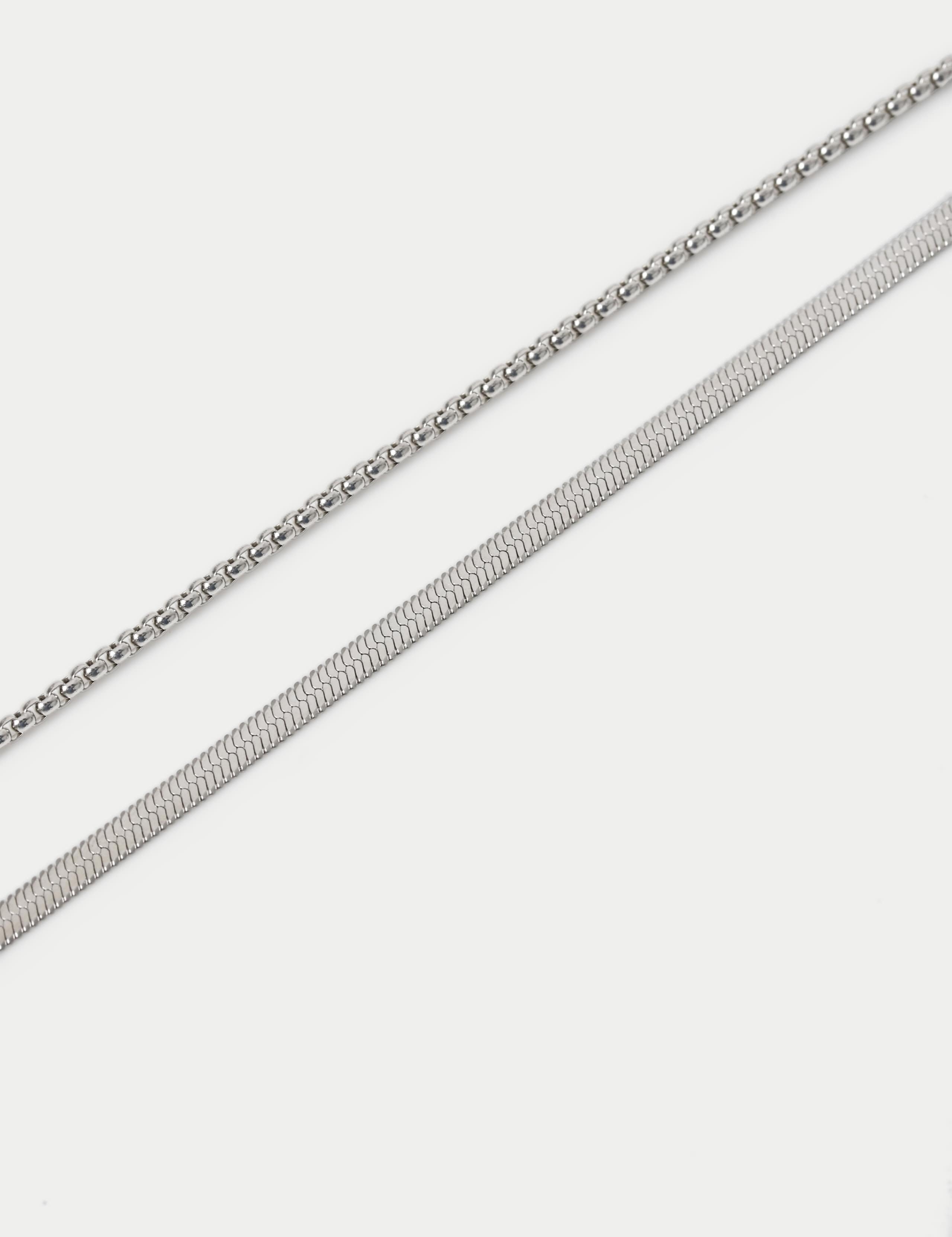 Stainless steel snake chain bracelet 2 pack - British product