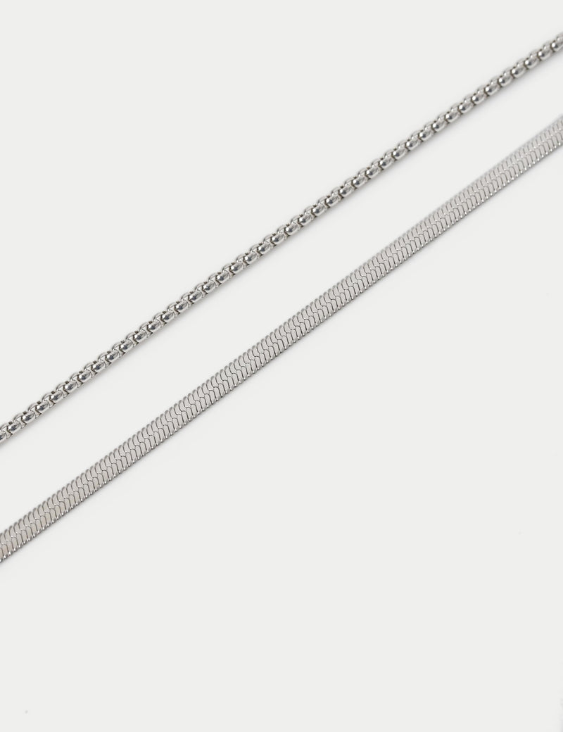 Stainless steel snake chain bracelet 2 pack - British product