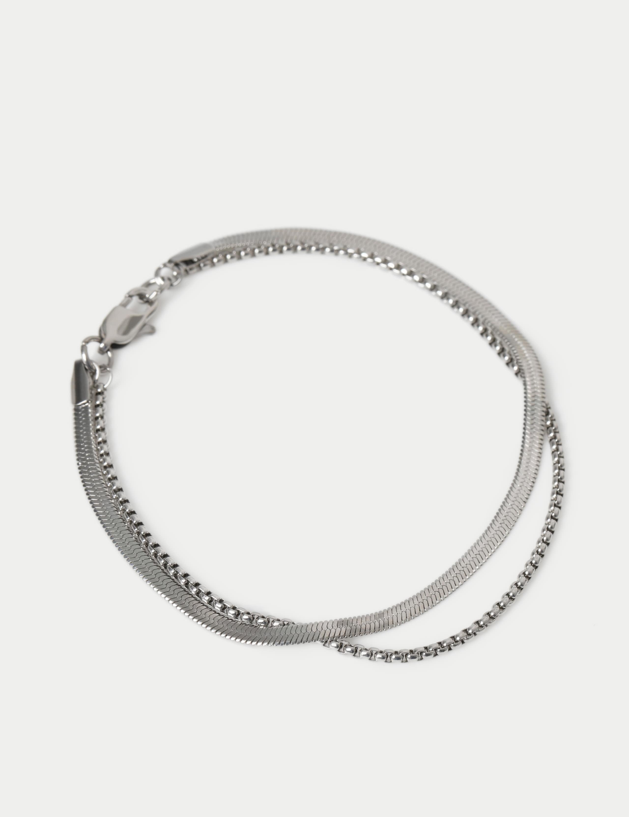 Stainless steel snake chain bracelet 2 pack - British product