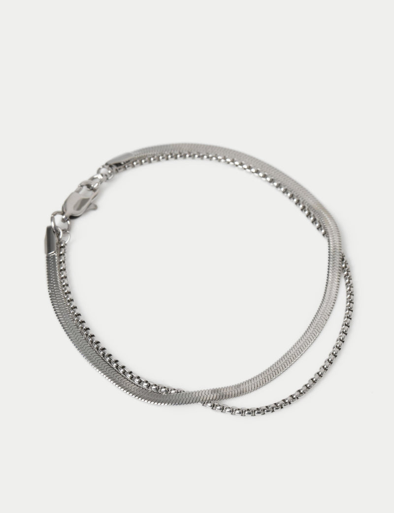 Stainless steel snake chain bracelet 2 pack - British product