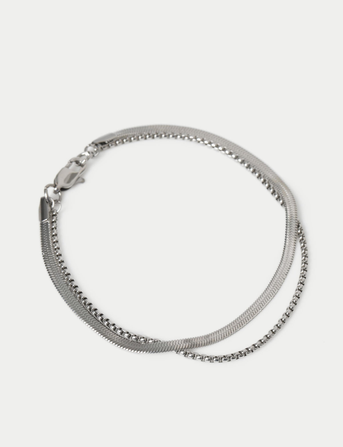 Stainless steel snake chain bracelet 2 pack - British product