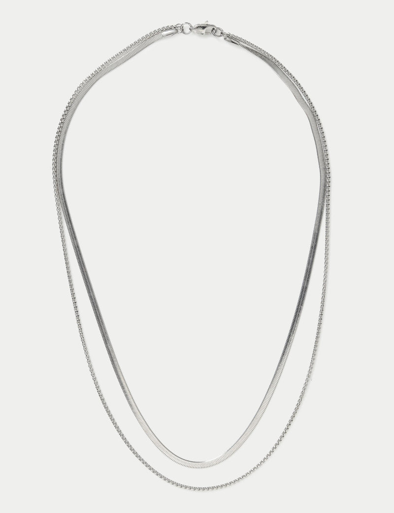 2 pack snake chain necklace stainless steel, UK version