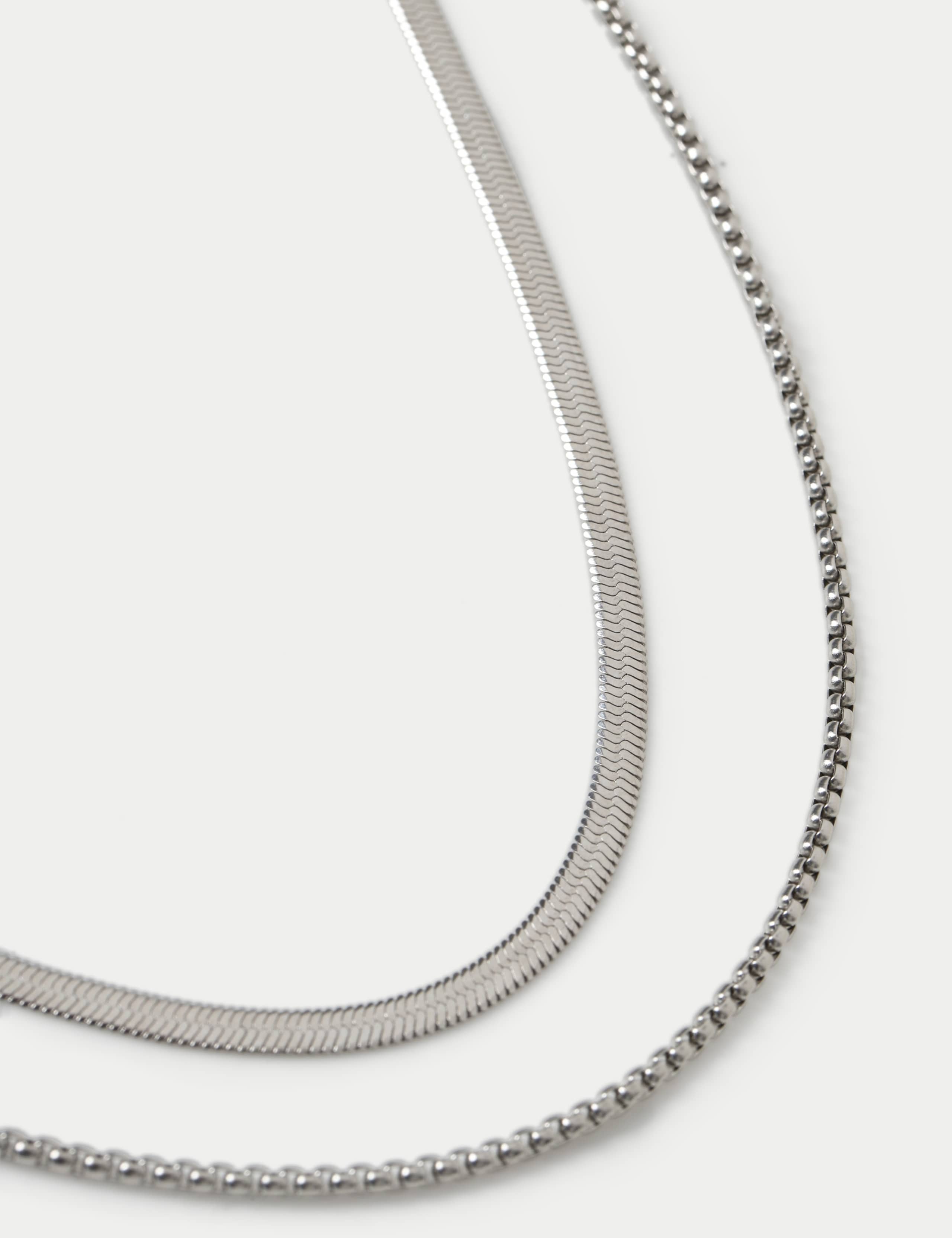 2 pack snake chain necklace stainless steel, UK version