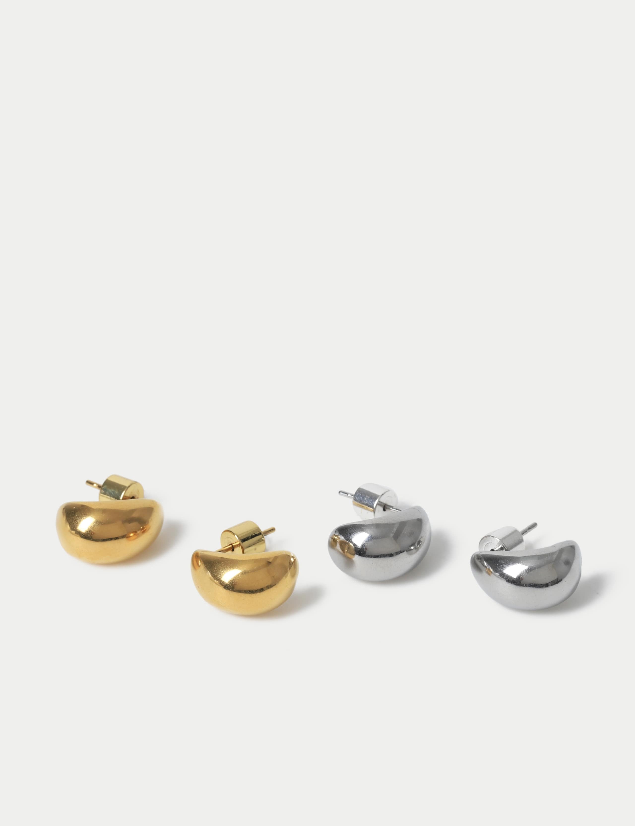 Autograph Collection stainless steel drop earrings 2 pack, UK version