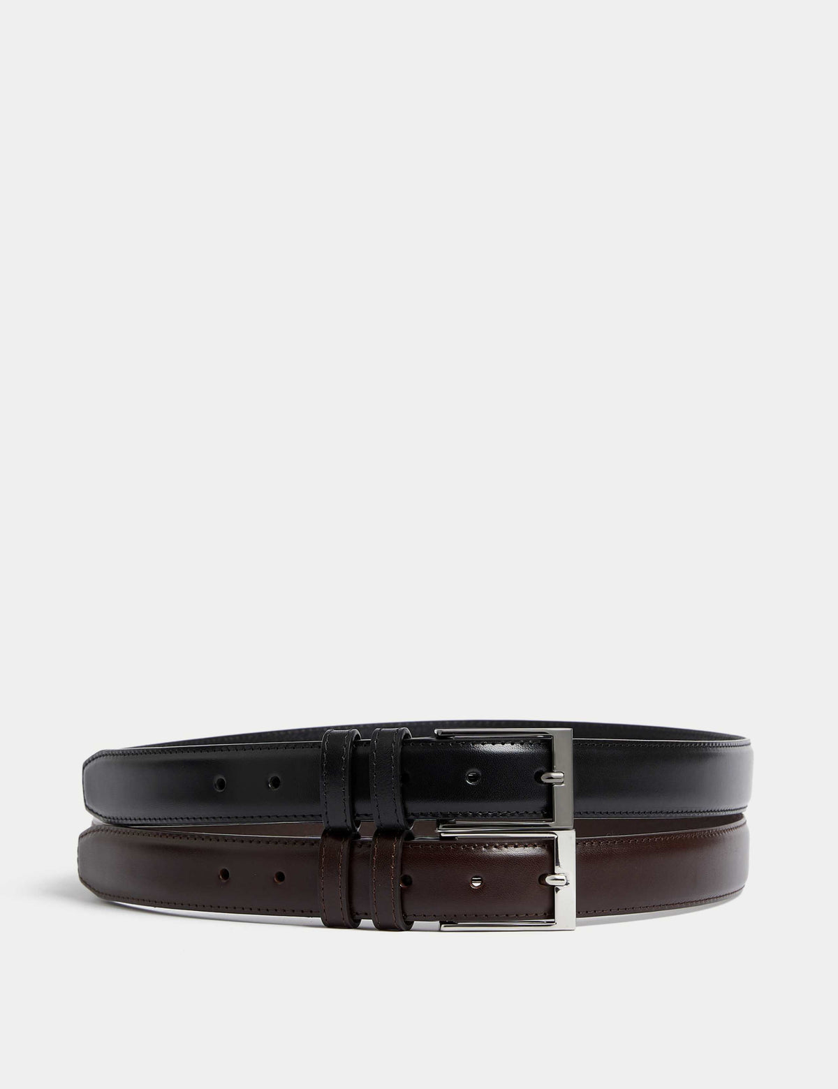 M&S leather stitch detail belts 2 pack, UK version