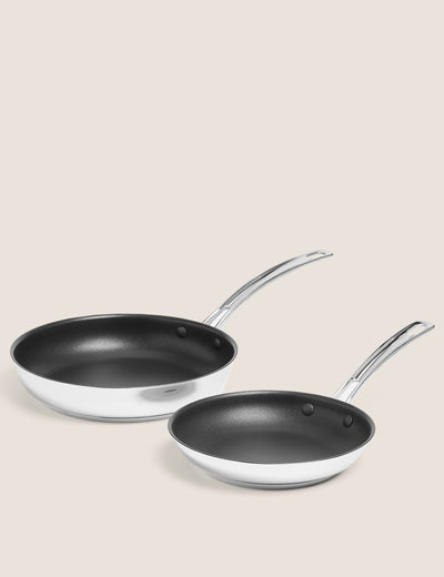 Edelstahl-Pfannenset, 2-teilig, Induktionsgeeignet