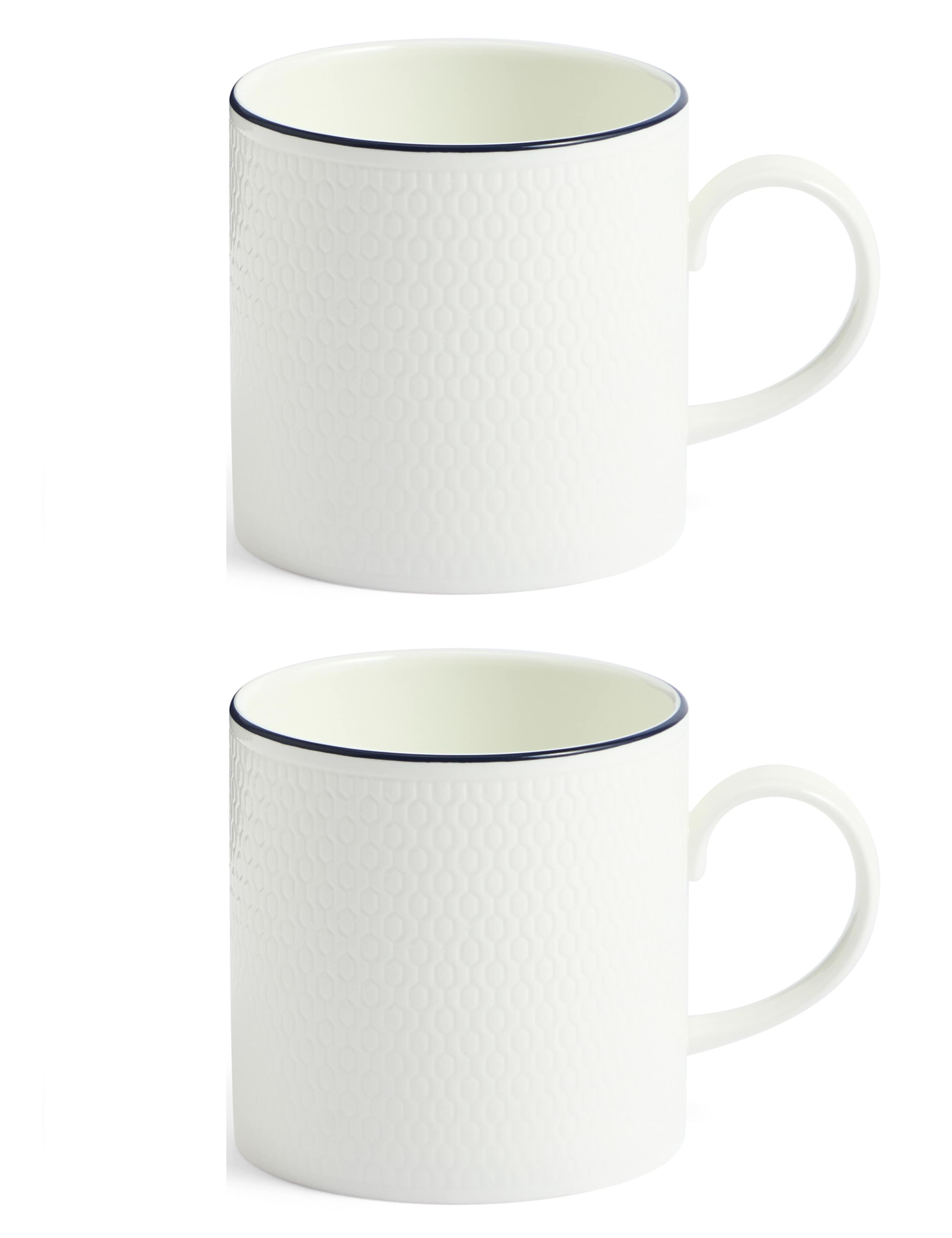 Wedgwood Gio Blue fine bone china mugs 293ml (British brand)