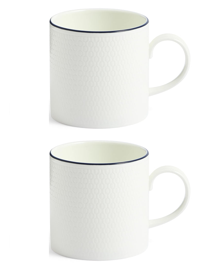 Wedgwood Gio Blue fine bone china mugs 293ml (British brand)