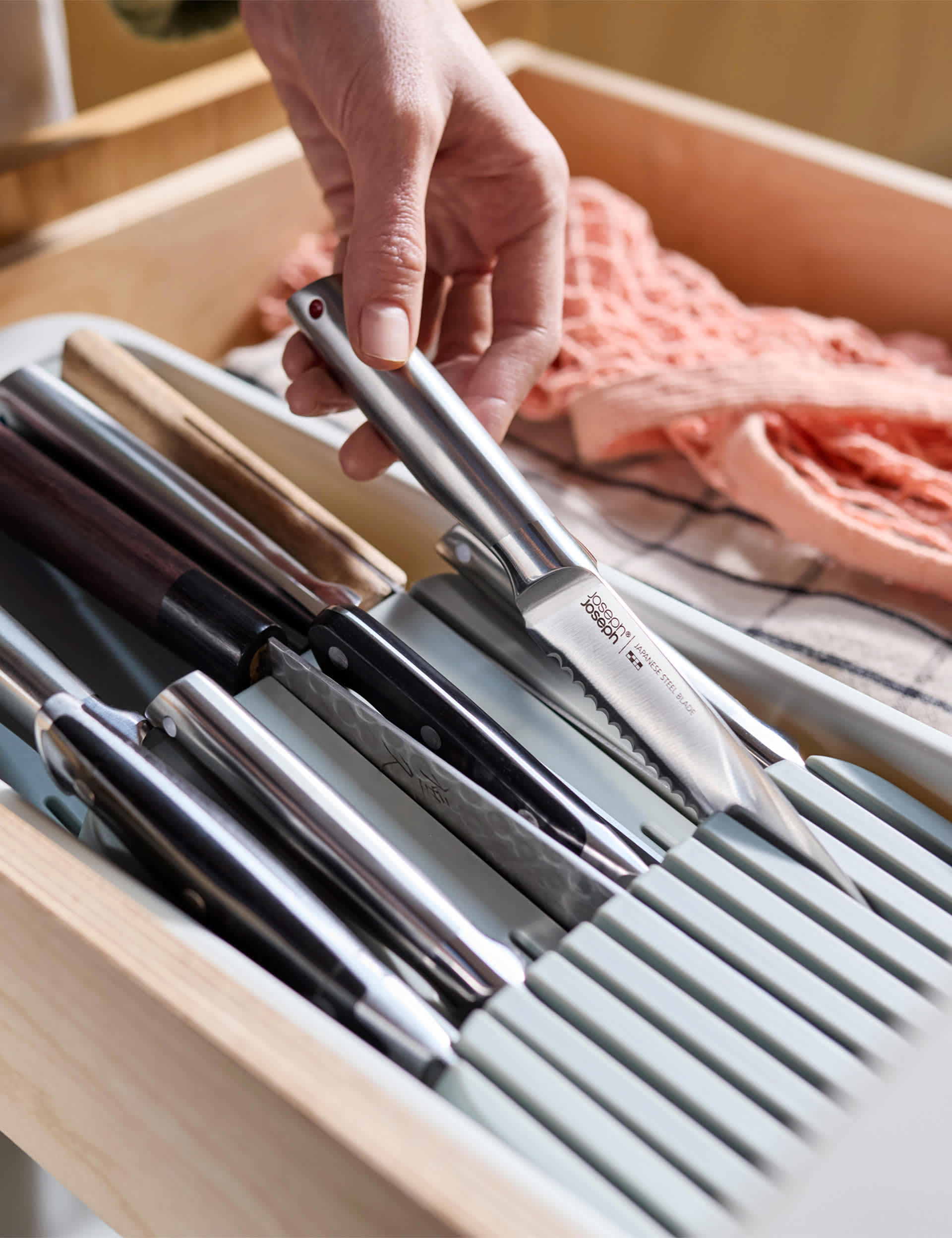 Joseph Joseph 2-Tier knife compact organiser, imported from the UK