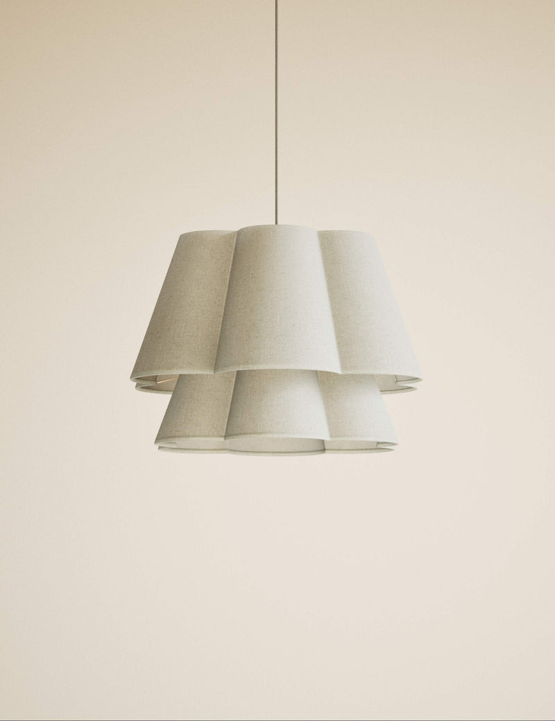 Scallop ceiling lamp shade two-tiered design 45cm - British product
