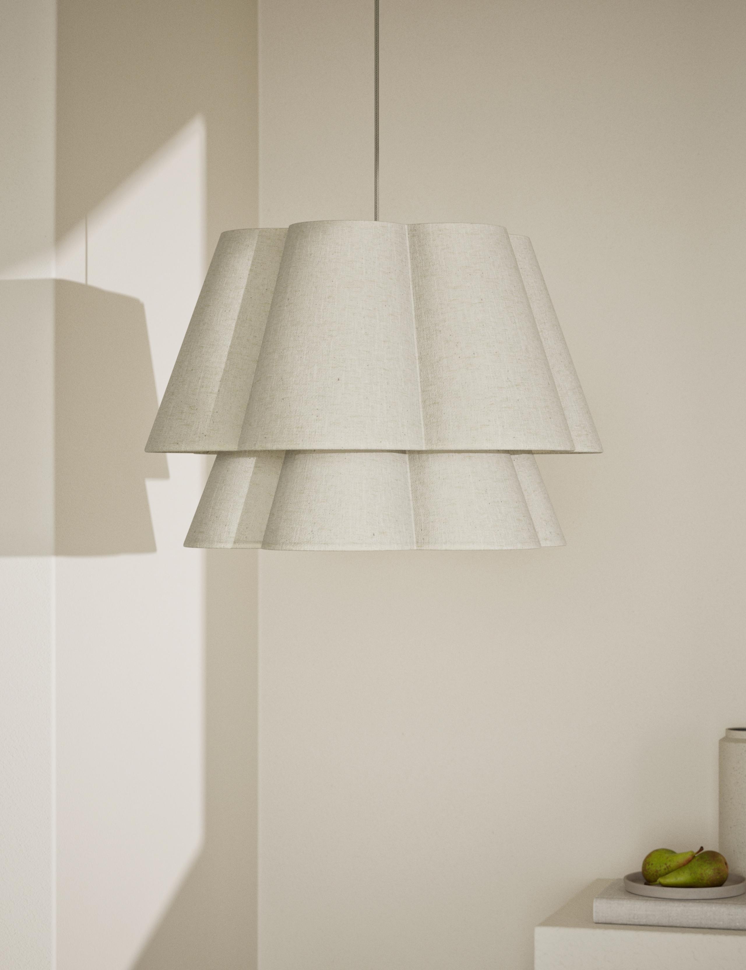 Scallop ceiling lamp shade two-tiered design 45cm - British product