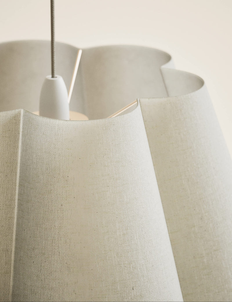 Scallop ceiling lamp shade two-tiered design 45cm - British product