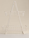 Two-tiered metal wire storage basket for kitchen, imported from the UK