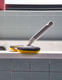 Joseph Joseph 2-in-1 scrubber with microfibre and scourer, imported from the UK