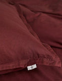 2 Pack Washed Cotton Square Pillowcases - Pompeiian Red, None