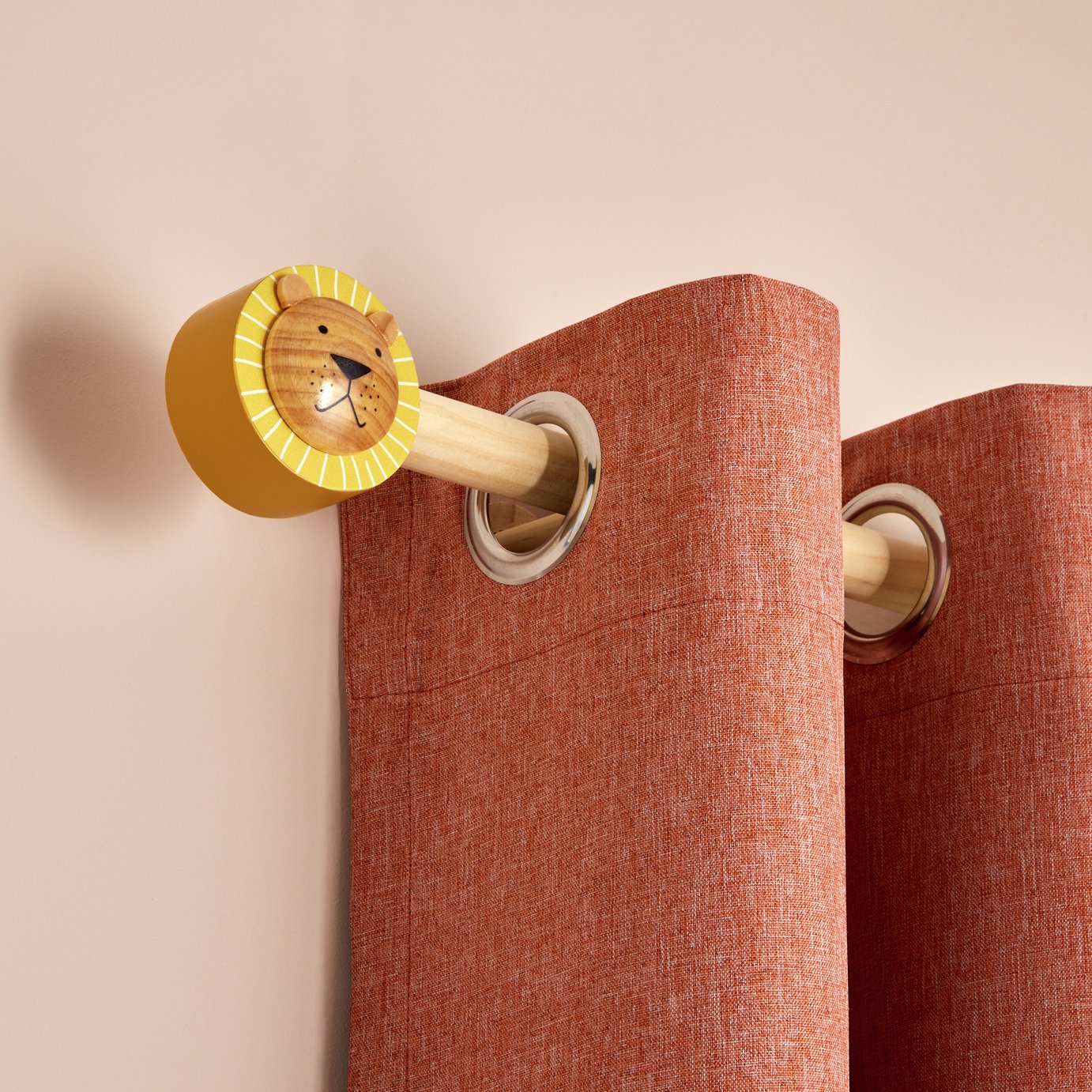 Habitat Kids Holz-Vorhangstange mit Löwenmotiv 120cm, UK-Version