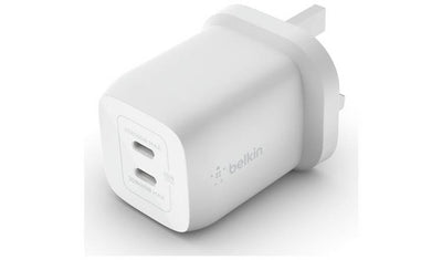 Argos Belkin 65W Power Delivery Dual USB-C GaN Wall Charger White- Buy online at McGrocer