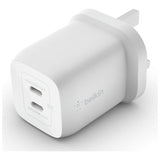 Belkin 65W GaN dual USB-C wall charger white (British brand)