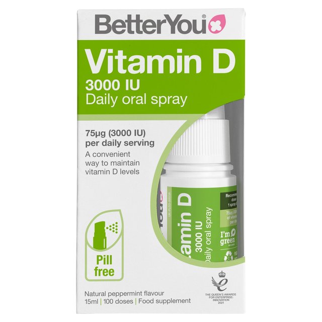 BetterYou D3000 Vitamin D Daily Oral Spray     15ml GOODS M&S   