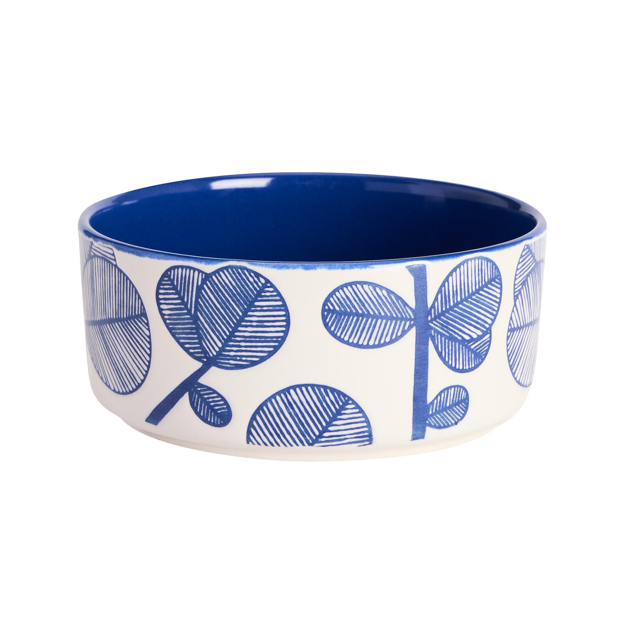 Habitat leaf cereal bowl blue stoneware - British product