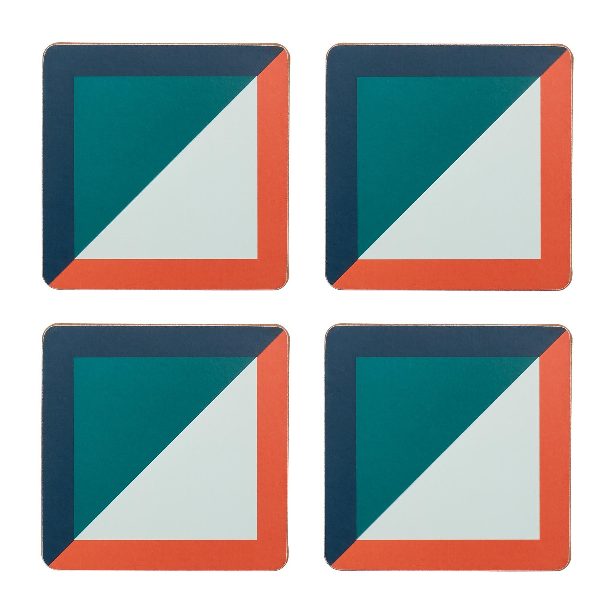 Habitat Geo Cube corkback coasters set of 4 - British product